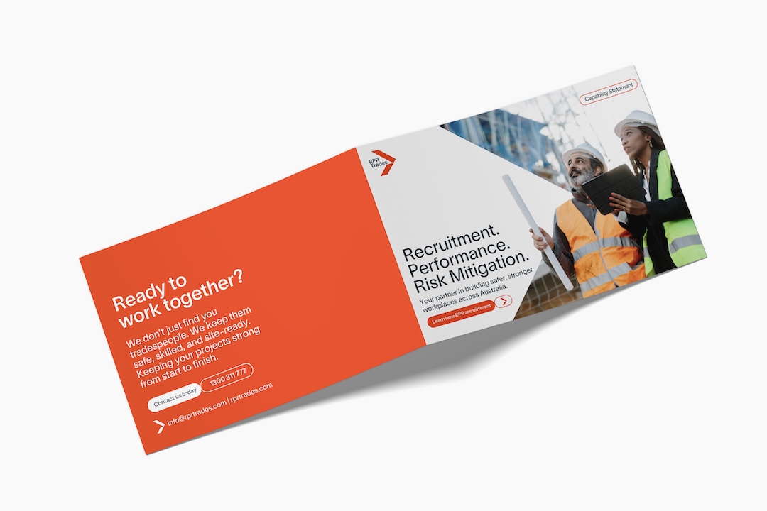RPR Trades capability statement brochure mockup